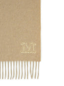 Max Mara 'Wsdalia' Cashmere Stole With Beige 'Monogram' Embroidery