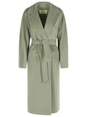 Max Mara Madame' Virgin Wool And Sage Green Cashmere Coat