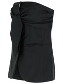 Max Mara 'Veruska' Black Virgin Wool Bustier Top