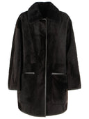 Max Mara 'Pirenei' Dark Brown Reversible Shirt Shirt