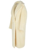Max Mara White Alpaca And Virgin Wool Coat