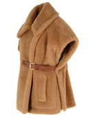 Max Mara 'Newabavo' Camel Cape In 'Teddy'