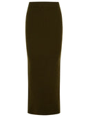 Max Mara 'Boris 1234' Sheath Skirt In Moss Green Wool And Cachemire