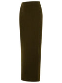 Max Mara 'Boris 1234' Sheath Skirt In Moss Green Wool And Cachemire
