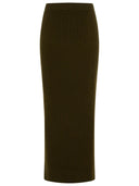 Max Mara 'Boris 1234' Sheath Skirt In Moss Green Wool And Cachemire
