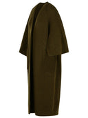 Max Mara 'Atollo 1234' Wool And Cachemire Dressing Gown Cardigan In Moss Green