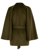 Max Mara 'Verna' Camel Coat With Moss Green Belt