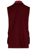 Max Mara Aeroso 1234' Long Vest In Wool, Alpaca And Cherry Cachemire
