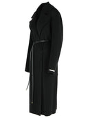 Sportmax Abate' Black Virgin Wool Robe Coat
