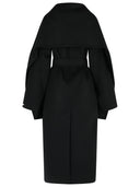 Sportmax Baldo 'schwarzer Wollmantel mit Schalkragen