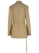 Sportmax 'tubinga' beige bruine maagdelijke wollen blazer