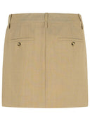 Sportmax 'Fify' Beige Brown Virgin Wool Miniskirt