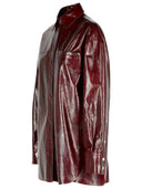 Sportmax 'Borel' Oversize Burgundy Nappa Lear Shirt