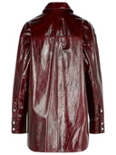 Sportmax 'Borel' Oversize Burgundy Nappa Lear Shirt