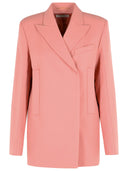 Americana recta Sportmax 'Esule' de lana virgen rosa antiguo