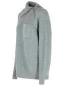 Sportmax 'Salpa' Cashmere Blend Sweater With Medium Grey Zip