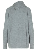 Sportmax 'Salpa' Cashmere Blend Sweater With Medium Grey Zip