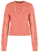 Sportmax 'Radio' Crewneck Sweater With Pink Wool Blend Braids