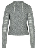 Sportmax "Radio" Medio Magia con cucina con miscela di lana grigia con trecce