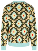 Drole De Monsieur 'Tapisserie' Khaki Merino Wool Cardigan