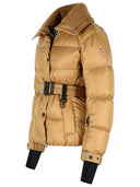 Moncler Grenoble Padded 'Bataillouse' Ski Jacket With Camel Beige Polyamide Belt