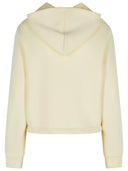 Moncler 'Zip Up' Cream Cotton Blend Sweatshirt