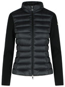 Moncler Tricot' Cardigan In Polyamide And Black Virgin Wool