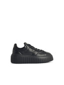 Hogan 'H Stripes' Black Lear Sneakers