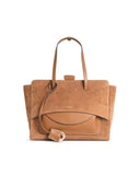 Hidesins 'Flap' Cognac Lear Bag