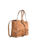 Hidesins 'Flap' Cognac Lear Bag