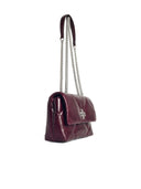 Tory Burch Small 'Kira' Burgundy Lear Crossbody Bag