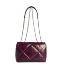 Tory Burch Small 'Kira' Burgundy Lear Crossbody Bag