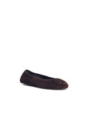 Tory Burch Ballerina 'Reva' I Suede Dark Cocoa