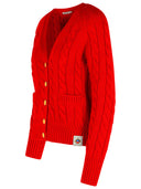 Bally Red ExtraFine Merinowol Cardigan