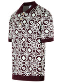 Casablanca 'Monogram' Burgundy Cotton Polo Shirt