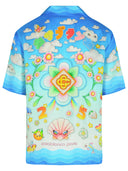 Camicia di seta azzurra "kawaii"