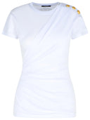 Balmain White Cotton T Shirt