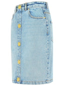 Balmain Light Blue Cotton Skirt
