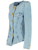 Balmain Light Blue Cotton Jacket