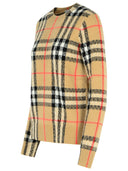 Burberry 'Constance Check' beige cashmere e maglione di lana