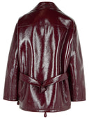 Courreges 'Vinyl' Burgundy Cotton Blend Jacket