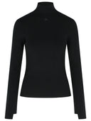 Courreges Turtleneck Sweater In Black Viscose Blend