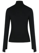 Courreges Turtleneck Sweater In Black Viscose Blend