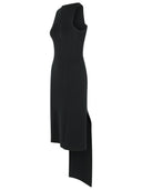 Vestido 'oblicuo' de Courreges en Black Viscose Blend