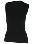 Courreges 'Oblique' Black Viscose Blend Tank Top