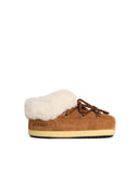 Moonboot 'Evx' Cognac Suede Slippers