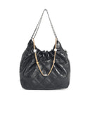 Tory Burch 'Fleming' minitas in zwart leer