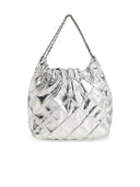 Tory Burch Mini Sac 'Fleming' En Argent Lear