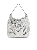 Tory Burch Mini Sac 'Fleming' En Argent Lear