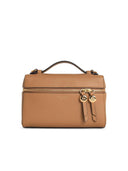 Bolso "Romy Slim Mini" de Tory Burch con asa superior en color beis Lear